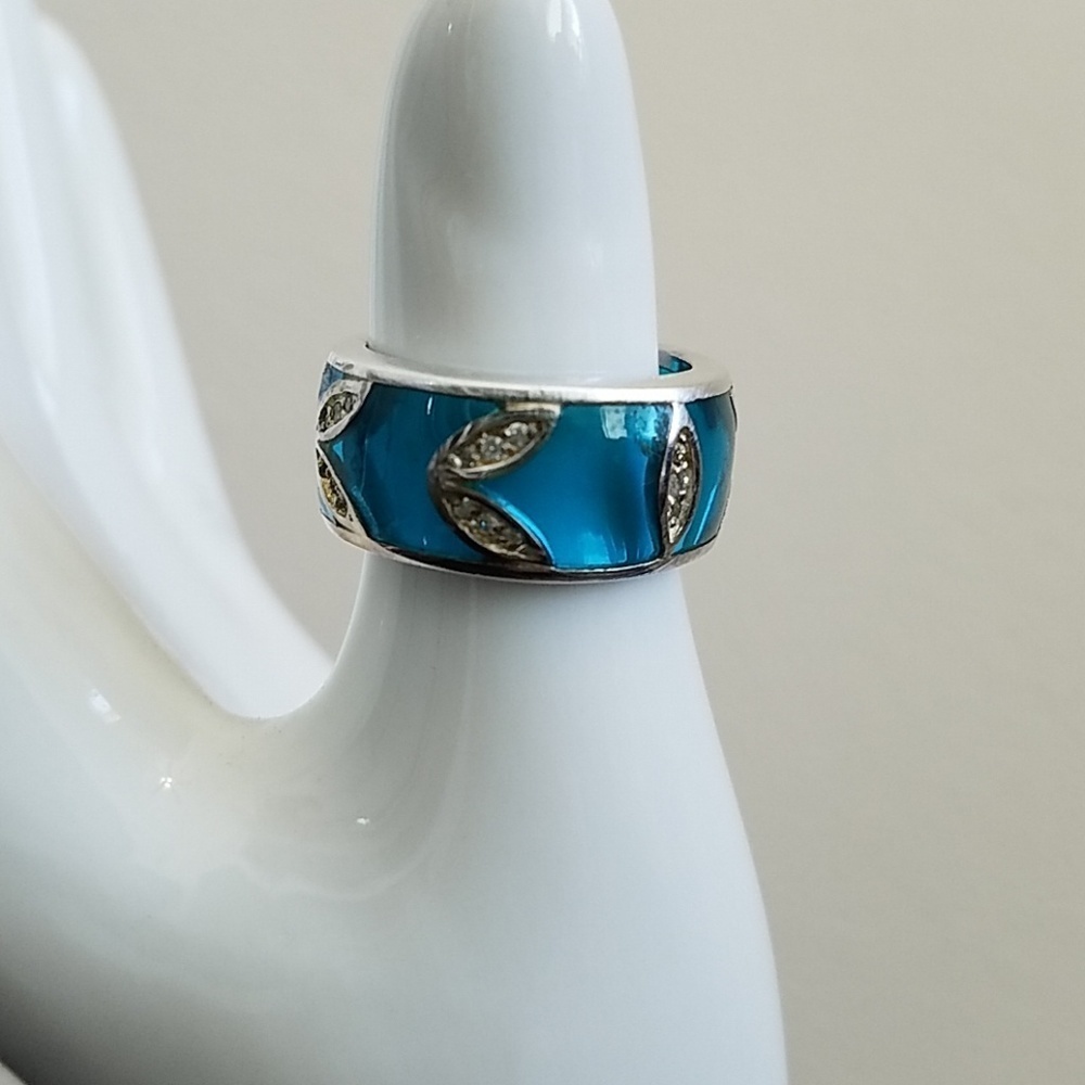 Sterling Silver Blue Ring